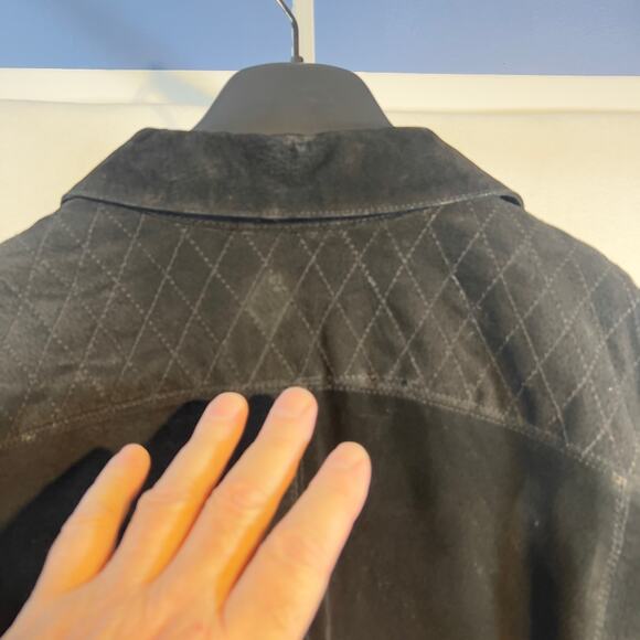 Dressbarn Woman Leather Suede Jacket Woman 18/20 Snap Buttons Studs Quilt Detail - Picture 5 of 16